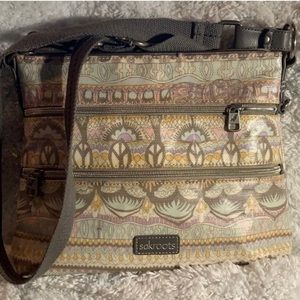 Sakroots crossbody pastel peace lightly used purse and wallet